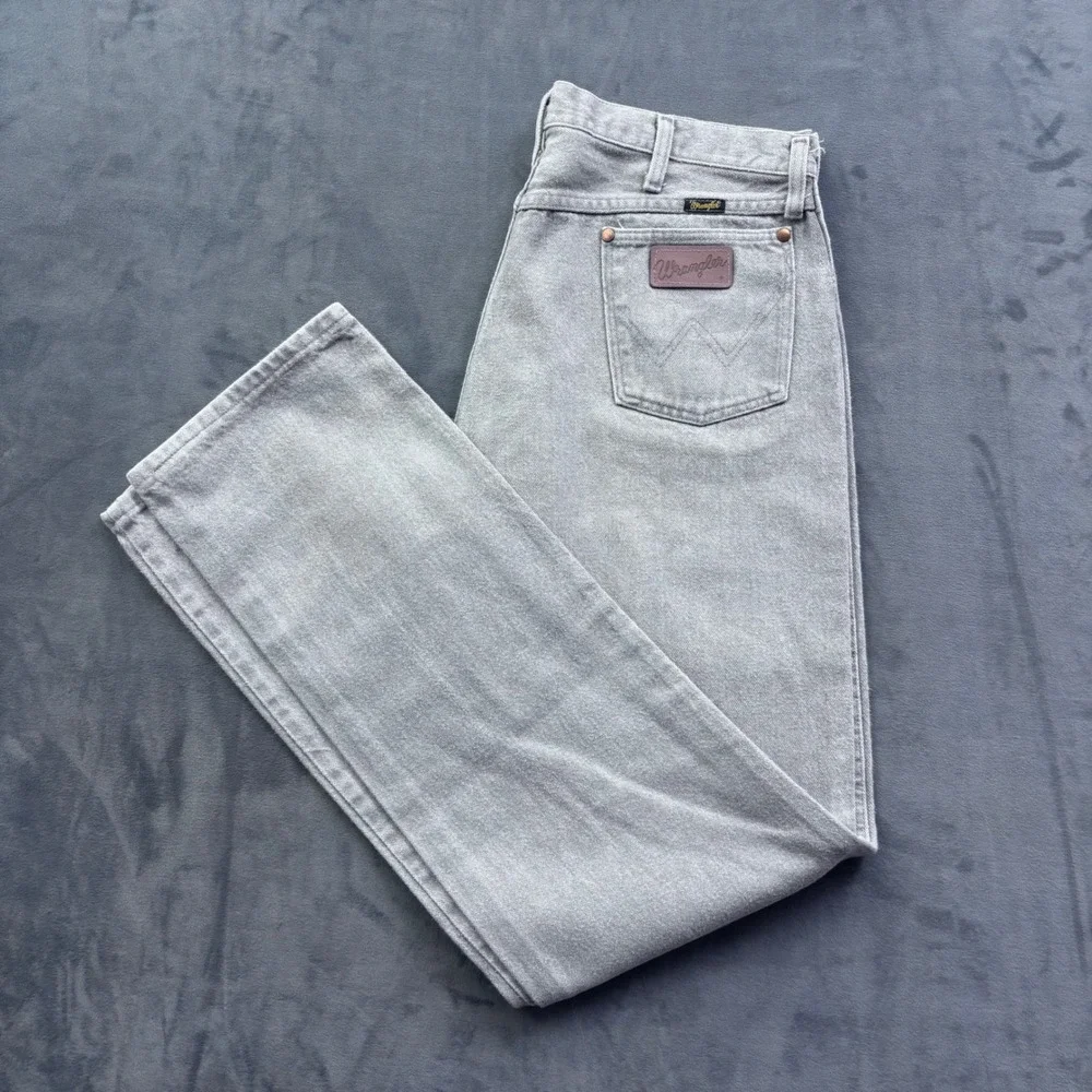 Wrangler 13MWZPG Cowboy Cut Jeans Mens 36x36 Gray Straight Leg Denim Made in USA